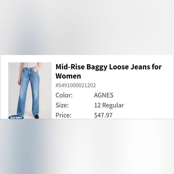 Mid-rise baggy loose jeans - Picture 3 of 7